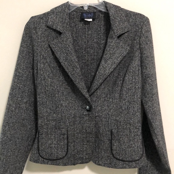 Star City Blazer Jacket Size M Tweed Black - Picture 1 of 6